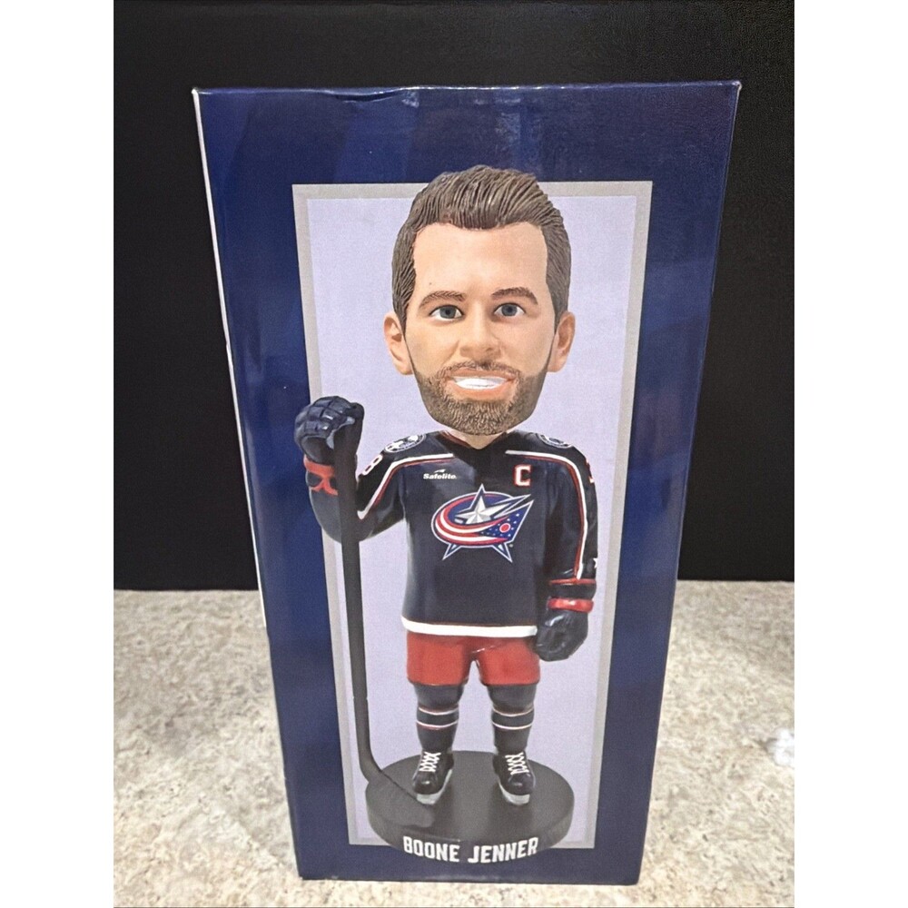 Boone Jenner Columbus Blue Jackets Captain 675 Games Record Bobblehead SGA